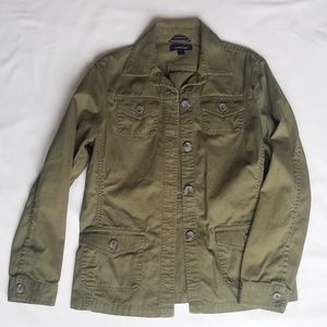 Lands End Army Green Cargo Jacket